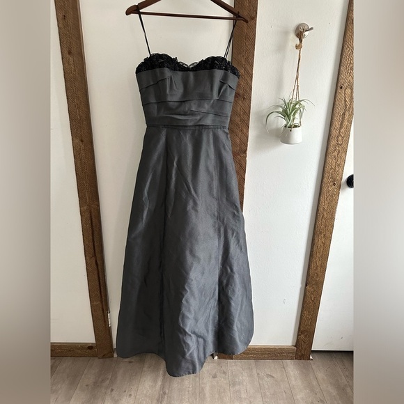 VTG 90s Azul by LianCarlo Women’s Maxi Gown Formal Dress Size 8 Gray Black - Picture 4 of 16